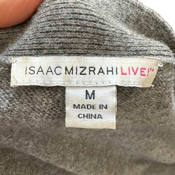Isaac Mizrahi Live Women's Grey 100% Cashmere Button‎ Down Cardigan Size M - Picture 3 of 9
